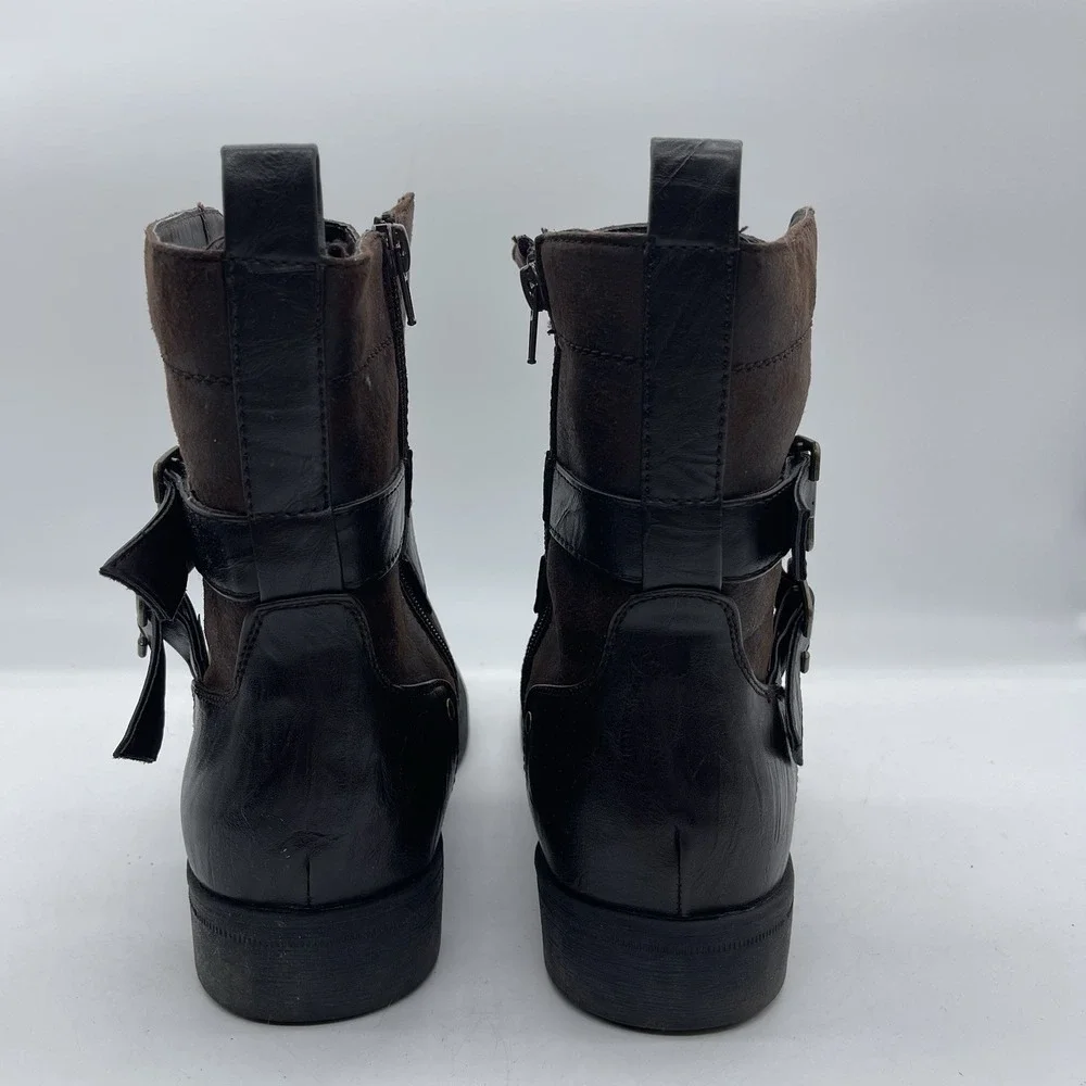 ARider Antonio-01 Men's Size 9.5 Moto Leather Boots Dark Brown Casual Shoes